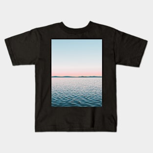 Landscape, Pink sunset, Ombre, Scandinavian art, Modern art, Wall art, Print, Minimalistic, Modern Kids T-Shirt